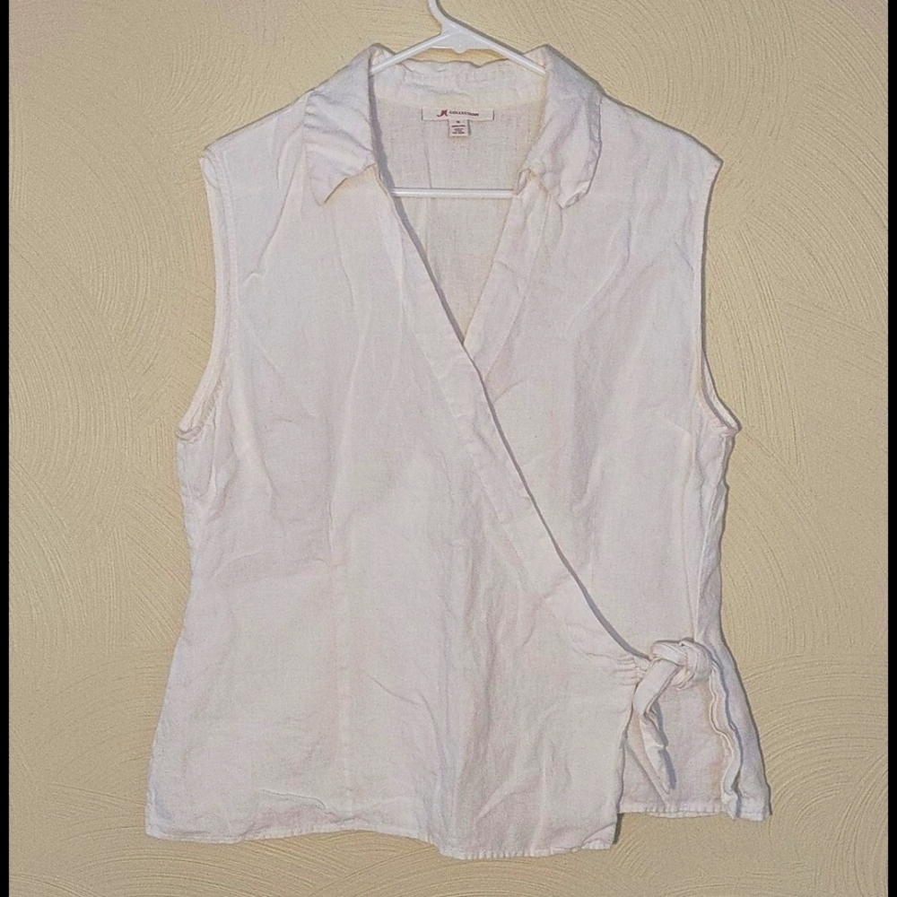 White Linen Wrap Tank